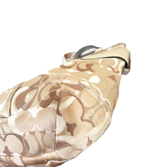 Like New Rare Coach Optic Metallic Gold & Tan Satchel Bag Handbag Purse - Picture 12 of 15